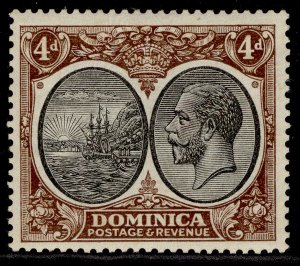 DOMINICA GV SG81, 4d black & brown, M MINT.