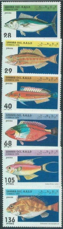 C0406 - Western SAHARA OCCIDENTAL - 1995, set of 6: Fish, Marine life