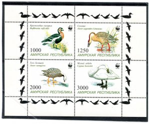 Amurskaya (Russia Local) 1998 WWF Birds Storks Sheet Perforated Mint (NH)