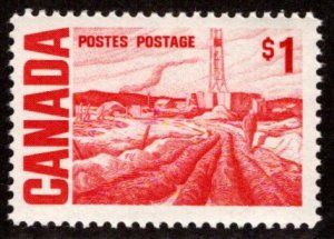 465B, Scott, $1, DF, DEX, MNHOG, 1967-73, Edmonton Oil Field, Centennial Canada