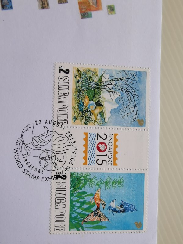 SINGAPORE 2013 FDC - WORLD STAMP EXHIBITION 2015 IN EXCELLENT CONDITION.