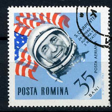 Romania 1964 - Scott C154 CTO - 35b, Astronaut & Flag 