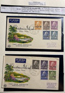 Two 1958 Christmas Island Australia First Day Covers Sc#1-10