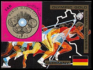 Yemen 285E, MNH, German Olympic Winners souvenir sheet