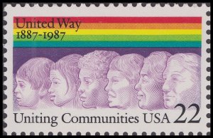 US 2275 United Way 22c single MNH 1987