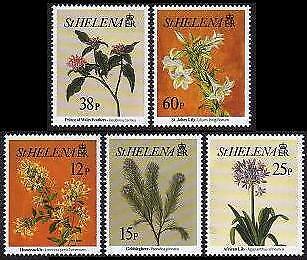 HERRICKSTAMP ST. HELENA Sc.# 636-40 Flowers