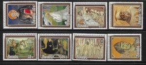 Rwanda 1981 Paintings of St Benedict Sc 1051-1058 MNH A204