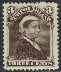 NEWFOUNDLAND 1896 QV 3C CHOCOLATE BROWN  