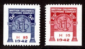 BCT136, BCT137, MLH, NGAI, 1942, 5c & 25c, matching serial #, Canada