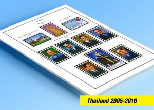 COLOR PRINTED THAILAND 2005-2010 STAMP ALBUM PAGES (124 illustrated pages)