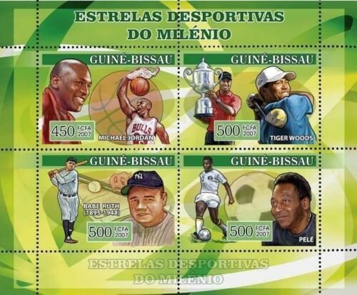 Sport Stamp Basketball Jordan Golf Tiger Woods Baseball Babe Ruth Soccer Pele