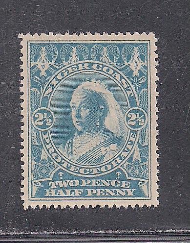 NIGER COAST PROT. SC# 46  LT BLUE COLOR VARIETY VF/MOG