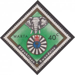 Rwanda 220 Round Table Emblem and Elephant 1967