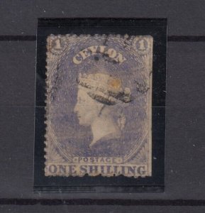 Ceylon QV 1861 1/- Slate Violet SG26 Fine Used BP9100