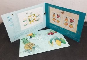 *FREE SHIP China Fruits 2018 Food Lotus Flower Mango Pineapple (folder set) MNH