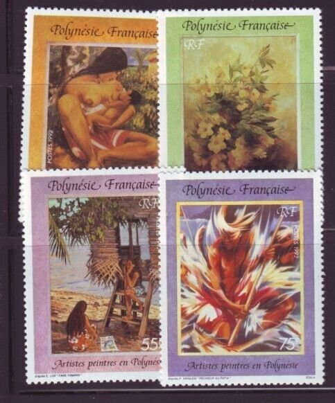 FRENCH POLYNESIA Sc 606-9 NH ISSUE OF 1992 - ART