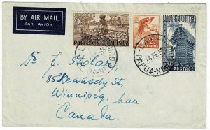 Papua New Guinea 1953 Lae cancel on airmail cover to Canada