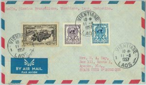 94635 - LAOS - Postal History - AIRMAIL  COVER to USA 1957 - UNO United Nations