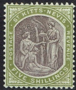 ST KITTS NEVIS 1903 MEDICINAL SPRINGS 5/- WMK CROWN CA