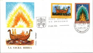 Vatican FDC 1974 - The Holy Bible - Roma Cachet - F30855