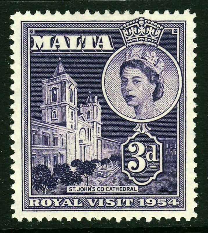 MALTA QE II 1954 3d. Royal Visit Issue SG 262 MINT 