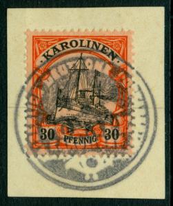 German Colonies CAROLINE ISLANDS 1905 Ponape Emergency Provisional handsp 30pf