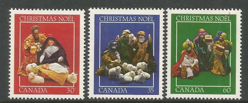 CANADA  973-975  MINT HINGED,  CHRISTMAS NOEL, CRECHE FIGURES