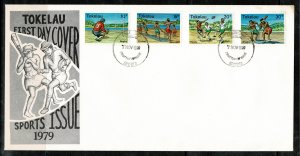 TOKELAU QEII 1979 FDC BLANK SPORTS SG 69-72 IN GOOD COND.