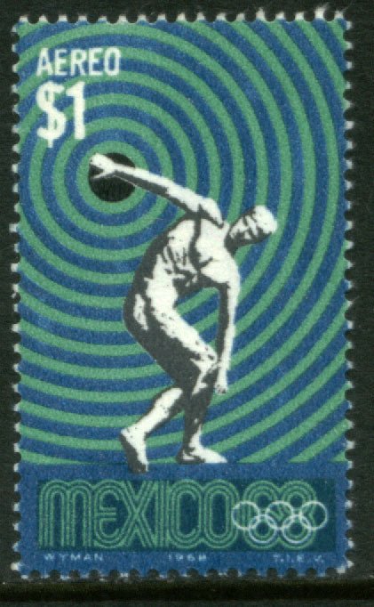 MEXICO C341, $1Peso 1968 Olympics, Mexico City. MINT, NH. VF.