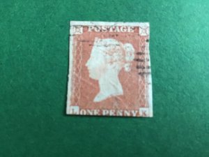 Queen Victoria 1841 British Penny Red Imperf  Stamp  R44157