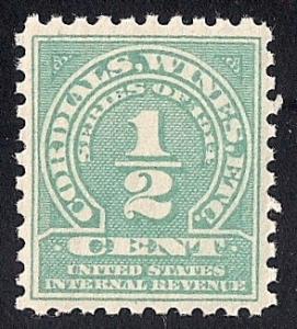 RE2 1/2 cent Wine Stamps Mint OG NH XF