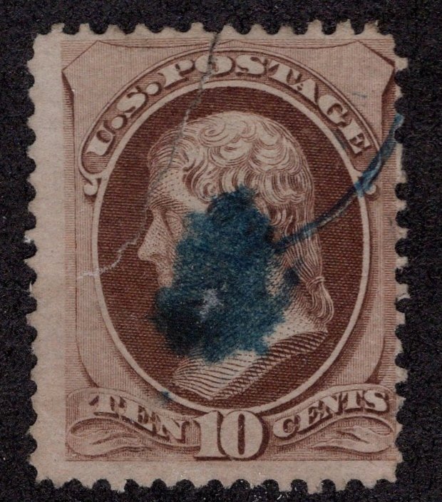 US #150  10 CENTS JEFFERSON   MINOR FAULT   ~0103