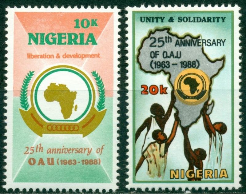 Nigeria Scott #532-533 MNH OAU 25th Ann Map $$