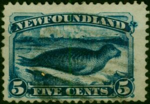 Newfoundland 1887 5c Deep Blue SG53 Fine Used