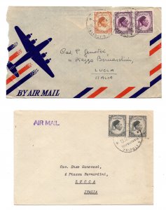 Libya United Kingdom - King Idris, four circulated envelopes
