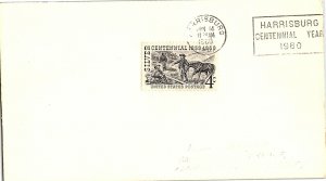 VINTAGE US SLOGAN CANCEL COVER HARRISBURG CENTENNIAL YEAR 1960