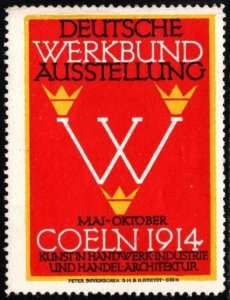 1914 German Poster Stamp German Werkbund Exhibition Art Craft Industry Commerce