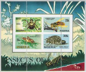 48235 - NIGERIA - 1986  Sc # 5503 / 06a sheet ERROR :Shifted Perforation INSECTS