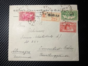 1937 Registered Algeria Cover RPO to Siemenstadt Berlin Germany