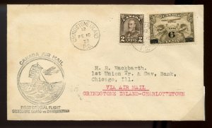 ?Grindstone Island to Charlottetown, PEI, 1933 airmail 1st flight cover Canada