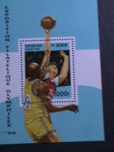 BENIN-1996-SC#863 OLYMPHILEX'96 STAMP SHOW-BASKETBALL CHAMPIONSHIPS  S/S