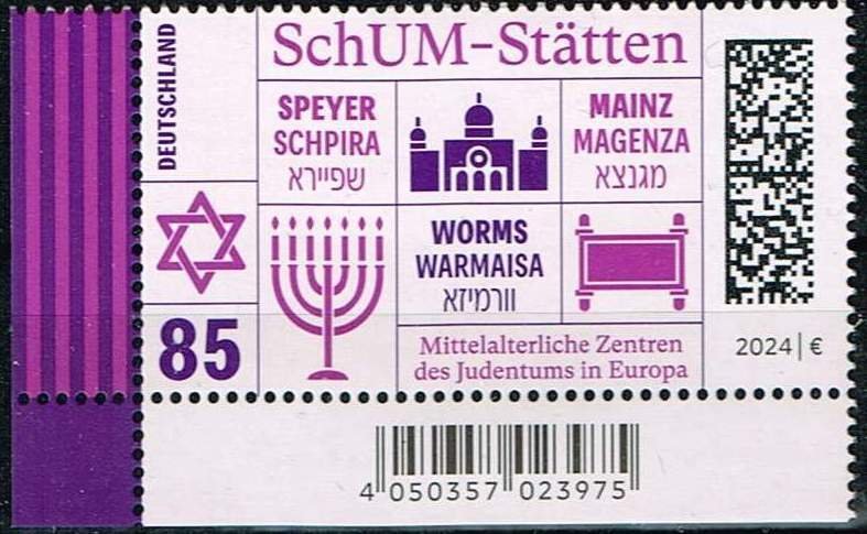 Germany 2024,Sc.# MNH, Medieval Sites of Judaism in Europe, Mi.#3872