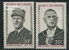 Comoros 1971, Charles de Gaulle 2v, Unused (hinged)