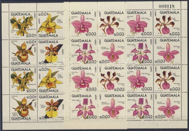 Guatemala stamp Orchids folded mini-sheet pair contain 4-4 blocks of 4 WS120726