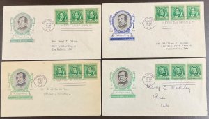 859 Ioor cachet 4 Washington Irving Famous American Authors FDCs 1940