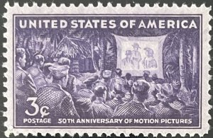 Scott #926 1944 3¢ 50th Anniversary of Motion Pictures MNH OG VF