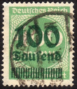 1923, Germany 100,000 Mk, Used, Sc 254, Mi 290