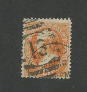 1873 United States 15 Cent Postage Stamp #163 Used F/VF New York Postal Cancel 