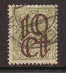 Netherlands  #119  used  1923  surcharge  10c on 3c