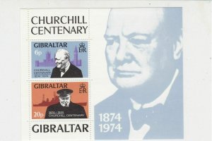 Gibraltar 1974 Centenary Birth Sir Winston Churchill MNH Stamps Sheet Ref 27137